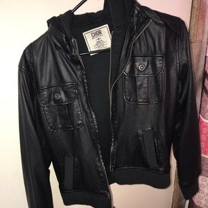 COPY - cute unisex double zipper leather jacket!